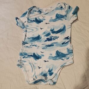 Angel Dear Baby 3-6 Month Bamboo Ocean Waves Bodysuit